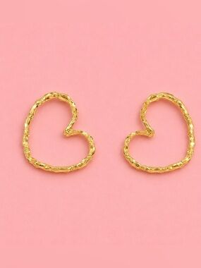 Gold Heart Hoop Earrings